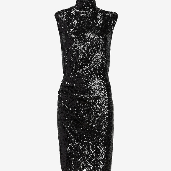 Express Sequin Asymmetrical Mock Neck Dress - Picture 3 of 3